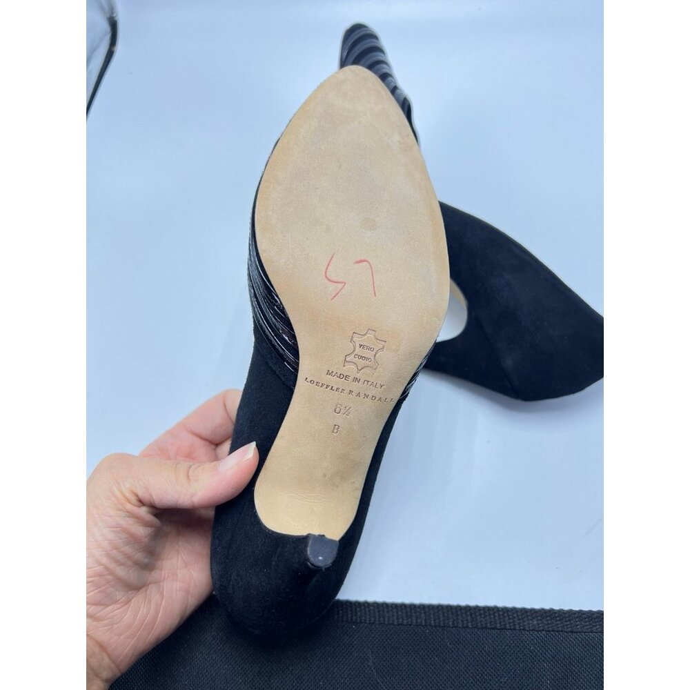New! Loeffler Randall Black leather suede heel - Picture 5 of 7